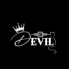 the evil logo with a cat and crown on it's head, against a black background