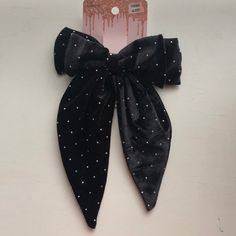 Brand New Black Bow Barrette. Never Wore It. Super Cute! Oc Board, Bow Barrette, Life Art, Large Black, New Hair, Hair Clip