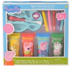 peppa pig bath time activity set with toothbrushes, toothpaste and lotion