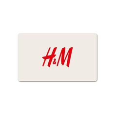 the letter m and m in red ink on a white card that says h & m