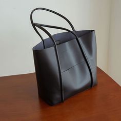 Free U.S. shipping. Style:  , color:Black, suite for season：Summer, Autumn, Winter ，School, Travel, Work, Material Genuine Leather, Black Leather Large Tote Bag With Inner Pouch Handbags For Work Handbags For Work, Sac Tote Bag, Modern Handbag, Retro Shoulder Bag, My Style Bags, Leather Handbags Women, Fancy Bags, Lunch Bags, Pretty Bags