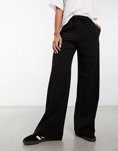 Stradivarius tailored pull-on pants in black | ASOS Chic Drawstring Bottoms For Night Out, Black Drawstring Pants For Work, Trendy Wide-leg Sweatpants For Workwear, High-waisted Drawstring Work Pants, High-waisted Drawstring Pants For Work, Trendy Drawstring Pants For Workwear, Drawstring Wide-leg Pants For Work, Chic Drawstring Pants For Work, Straight Leg Drawstring Pants For Work