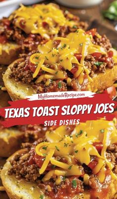 Texas Toast Sloppy Joes combine the savory flavors of ground beef and rich tomato sauce with the crispy texture of garlic Texas toast. This dish is perfect for busy weeknights or casual gatherings. The hearty meat filling is made with ground beef, diced tomatoes, barbecue sauce, and a touch of sweetness, creating a delicious contrast with the crunchy toast. Top it off with melted cheddar cheese for an extra layer of indulgence. Serve these sloppy joes with a side of salad or steamed vegetables for a complete and satisfying meal. Leftovers can be stored in separate containers and reheated easily for a quick meal the next day. Leftover Sloppy Joe Recipes, Canned Sloppy Joe Recipes, Texas Sloppy Joes, Sloppy Joes On Garlic Toast, Texas Toast Sloppy Joe Recipe, Sides For Sloppy Joes, Sloppy Joes On Texas Toast, Best Texas Toast Sloppy Joes, Texas Toast Hamburger