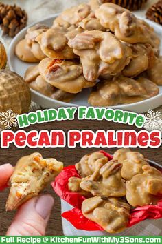 the holiday favorite pecan pralies recipe is ready to be eaten