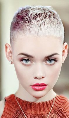 Fave short hair and haircutting Side Buzzed Hair Women Short, Fade Women Haircut Shaved Sides, Women’s Fade Buzzcut, Short Pink Hair Buzzcut, Halsey Blonde Pixie, Short Buzzed Hair, Long Hair Shaved Sides, Scarlett Johansson Short Hair Undercut, New Short Haircuts