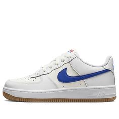 (GS) Nike Air Force 1 'White Game Royal Gum' DX5805-179 (AF1/SNKR/Skate/Casual/Low Top/Wear-resistant) White Nike Air Force 1 Casual Streetwear, Casual White Nike Air Force 1 For Streetwear, White Nike Air Force 1 For Sports, White Nike Air Force 1 Casual Sports, White Nike Air Force 1 Casual Sports Shoes, Casual Nike Air Force 1 With Gum Sole, Casual Nike Air Force 1 For Sports, Nike Air Force 1 Casual Skateboarding Shoes, Nike Air Force 1 Casual Shoes For Skateboarding