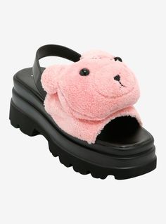 Step out in some bear-y cute style! With a teddy head design and chunky sole  these pink and black sandals will make you feel like walking on clouds. Perfect for any occasion  these sandals will keep you stylish and cozy all day long!Listed in women's sizes.3" platformsVegan leather upper; rubber soleImported Cool Clothes For Girls, Cool Clothes, Cool Girl Outfits, Exploding Kittens, Emily The Strange, Pink Bear, Clothes For Girls, Saved By The Bell, Felix The Cats