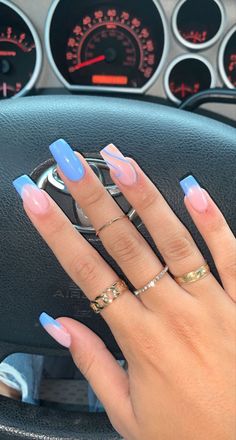 Unghie Sfumate, Simple Acrylic Nails, French Tip Acrylic Nails, Vacation Nails, Summer Acrylic Nails