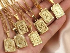 Brand new 18k gold plated stainless steel vintage style letters necklace . ✅perfect gift on any occasions. ✅clean environment storage. ✅fast and free shipping Clean Environment, Letter Pendants, Letter Necklace, Out Of Style, Meaningful Gifts, Timeless Pieces, Everyday Look, Everyday Fashion, Favorite Jewelry