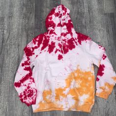 Without Tags Men’s Custom Tie Dye H&M Hoodie Orange/Pink/Red 60% Cotton 40% Polyester Size Large Washed 1 Time After Dyed H&m Cotton Hooded Hoodie, H&m Long Sleeve Hoodie For Streetwear, Casual Orange Cotton Hoodie, Casual Cotton Hoodie By H&m, H&m Cotton Hoodie For Streetwear, Casual Hooded Top By H&m, Casual Cotton Hoodie From H&m, Casual Hooded Top From H&m, H&m Casual Streetwear Sweatshirt