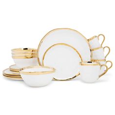 white and gold dinnerware set