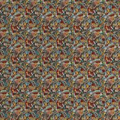 an abstract pattern with many colors and patterns on the fabric, it looks like something out of