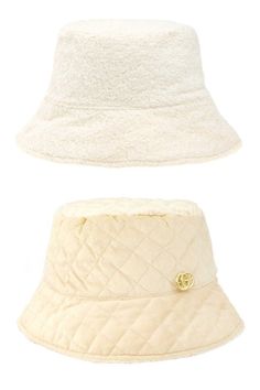 Quilted Velvet And Fur Reversible Go Bucket Hat (Ivory Beige) One Size / Beige Quilted Velvet, Reversible Bucket Hat, Bucket Hat Black, Monday Friday, Bucket Hat, Crown, Velvet, Ships, Hats