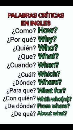 a poster with words in spanish and english