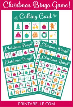 christmas bingo game with free printables for kids to play in the holiday season