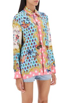 100% SE Versace Shirt Outfit Women, Miami Summer, Versace Print, Printed Silk Shirt, Versace Brand, Versace Shirt, Latest Fashion Design, Silk Twill, Gianni Versace