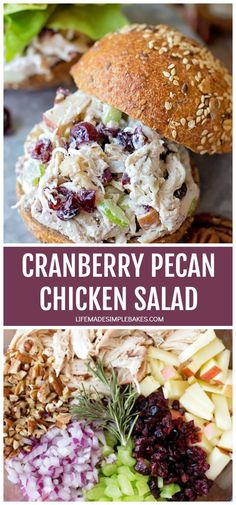 the cranberry pecan chicken salad is an easy and delicious side dish