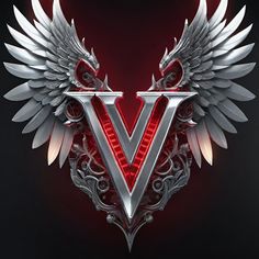 the letter v with wings on it