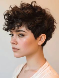 Feminine Pixie Haircut Curly, Pixie Cut Curly Hair Round Face, Feminine Short Hair Round Face, Short Black Hair Wig, Spring Haircuts, Textured Fringe, Black Hair Wigs