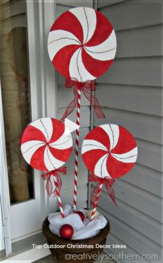 Christmas Porch Decoration Ideas - Best of DIY Ideas candyland decorations, candy land christmas party, .. Porch Decoration Ideas, Diy Yard Decor, Outdoor Christmas Decorations Yard, Outdoor Christmas Planters, Candy Land Christmas Decorations, Christmas Yard Decorations, Christmas Float Ideas, Christmas Porch Decor, Christmas Decorations Diy Outdoor