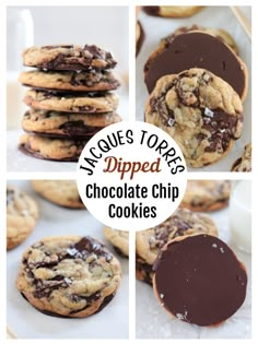 chocolate chip cookies are stacked on top of each other with the words, it's loaded