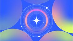 an abstract background with circles and a star in the center