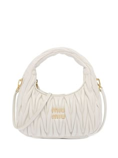 Miu Miu Mini Wander Matelassé Shoulder Bag - Farfetch Tas Bahu, Miu Miu Bag, Hobo Crossbody Bag, Baby Monster, Satin Bags, Mini Handbags, Handbag Straps, Van Cleef Arpels, Purses Designer