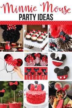 minnie mouse party ideas with red and black decorations