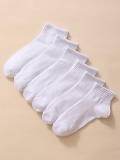 White    Polyester Plain Crew Socks Embellished   Women Socks & Hosiery Korean Shorts, Ankle Socks Women, Women Crew Socks, Women Socks, White Sock, Shein Style, Socks And Hosiery, Trendy Fashion Women, Kids Beachwear