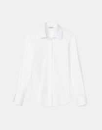 Wright Shirt In Italian Stretch Cotton | Lafayette 148 New York New Launch, Sleeves (women), Button Shirt, Shirt Collar, Petite Size, Cotton Style, Cotton Poplin, White Shirt, Stretch Cotton