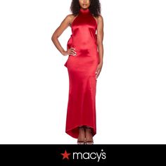 in stock Red Satin Halter Dress, Red Halter Neck Swimwear With Built-in Bra, Junior Outfits, Halter Neck, Satin, Red, Dresses, Clothes