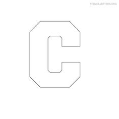 the letter c is made up of two lines and has an outline for each letter