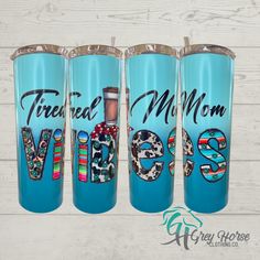 GH 20oz Skinny Tumbler - Blue Teal - Tired Mom Vibes Mom Vibes, Tired Mom