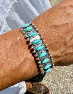 Adjustable cuff with faux turquoise. Cropped Graphic Tees, Wild Rag, Ring Sale, Western Jewelry, Tank Top Long Sleeve, Kimono Jacket, Dress With Cardigan, Athletic Wear, Earring Necklace