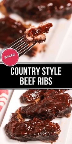 Baked country style beef ribs are tender and packed with flavor. This easy dinner idea takes three ingredients and very little effort on your part. Add this delicious recipe to your meal plan for a family favorite you will want to cook again and again!