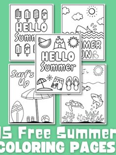 the free summer coloring pages are available for kids to color and enjoy their time in the sun