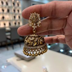 Buttalu Earrings Gold Bridal, Buttalu Earrings Gold, Buttalu Earrings, Beaded Wedding Jewelry, Diamond Jhumkas, Temple Jewellery Earrings, Diamond Wedding Jewelry