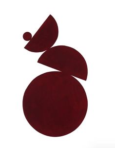 an abstract painting with red circles and dots on the bottom, against a white background