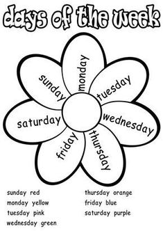 the days of the week with flowers and words on it, including one for each day