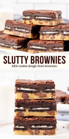 These slutty brownies are the most over-the-top dessert you'll ever try. They have a soft and chewy chocolate chip cookie base, a layer of Oreo cookies, and fudgy brownie on top! This recipe is 100% from scratch and definitely the most indulgent brownie recipe around. While I personally don't love the name - these layered brownies have everything you could want in one dessert. #brownies #cookiedough #oreo #chocolate #sluttybrownies #homemade from Just So Tasty Cookie Dough Oreo Brownies, Cookie Base, Fudgy Brownie, Oreo Brownies, Chewy Chocolate Chip, Best Brownies, Chewy Chocolate Chip Cookies, Brownie Recipe, Easy Baking Recipes Desserts