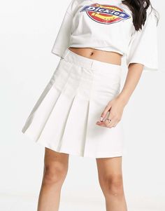 Skirts by Dickies Compliments: incoming High rise Logo patch detail Regular fit Rise Logo, Drop Top, Cream Style, Trending Now, Cream White, Pleated Skirt, Patch Logo, Must Haves, Latest Trends