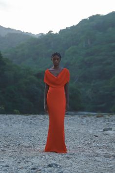 Lorna Maxi Dress in Red - High Summer 24 – BAOBAB INT Bleecker Street, Resort Wear Beach, Sustainable Swimwear, Coral Reefs, Red High, Strappy Dresses, Summer 24, Cowl Neckline, Caribbean Sea