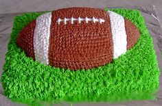 a birthday cake made to look like a football