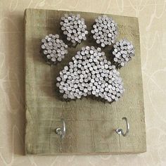 Simple Crafts for Paw Print Art Dog Diy Projects, Dog Lead Holder, Paw Print Art, Dogs Diy Projects, Dog Diy, Nail Salon Design, Simple Crafts, Wine Cork Crafts, Dog Rooms