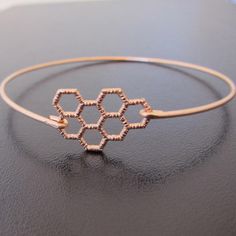 Honeycomb Bracelet Honeycomb Bangle, Honeycomb Bracelet, Math Jewelry, Honeycomb Jewelry, Geometry Jewelry, Geometric Bangle, Bracelet Rose Gold, Geometric Bracelet, Jewellery Sketches