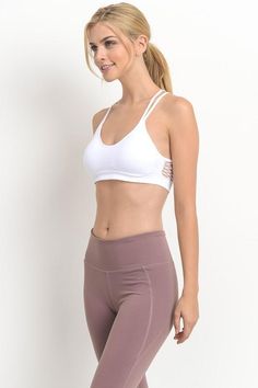 White Athleisure Bra White Sporty Activewear With Built-in Bra, White Casual Activewear For Gym, White Athleisure Activewear For Workout, White Medium Support Athleisure Activewear, White Yoga Sports Bra, White Athletic Fit Athleisure Activewear, White Athleisure Sports Bra For Workout, White Athleisure Sports Bra For Gym, White Athleisure Activewear With Athletic Fit