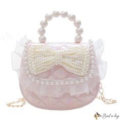 Bird in Bag - New children's bag cute girls fashion princess mini mesh shoulder bag pearl crossbody bag Details Pictures, Street Trends, Bag Cute, Word Wrap, White Space, Bird In Bag, Girls Fashion, Hand Bags, Girl Fashion