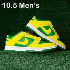 Yellow/Green/White Low Top Nike Dunk Sneakers Brand New In Original Box Size 10.5 Men’s Yellow Leather High-top Sneakers With Vulcanized Sole, Yellow Leather Sneakers With Vulcanized Sole, Neon Yellow High-top Sneakers With Rubber Sole, Yellow Sporty Custom Sneakers With Rubber Sole, Neon Yellow Sneakers With Rubber Sole For Streetwear, Yellow High-top Leather Running Shoes, Yellow Sneakers For Streetwear, Nike Yellow Basketball Shoes With Gum Sole, Yellow Low-top Basketball Shoes With Rubber Sole