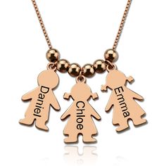 Personalized Mother Necklace with Kids Charm Mother's Day Gift Personalized Nickel Free Rose Gold Necklace, Personalized Nickel-free Rose Gold Necklace, Personalized Gift Rose Gold Nickel-free Necklace, Nickel-free Rose Gold Necklace For Personalized Gifts, Rose Gold Charm Necklaces For Birthday, Rose Gold Charms Necklace For Birthday, Mom Gifts Jewelry, Mother Necklace Personalized, Yellow Gold Diamond Engagement Ring