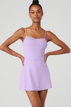 Alosoft Courtside Tennis Dress - White | Alo Yoga Fitted Slip Dress With Sweetheart Neckline And Built-in Bra, Fitted Slip Dress With Built-in Bra And Straight Neckline, Fitted Mini Dress With Delicate Straps And Sweetheart Neckline, Fitted Mini Dress With Sweetheart Neckline And Delicate Straps, Fitted Mini Slip Dress With Delicate Straps, Stretch Mini Slip Dress With Built-in Bra, Fitted Mini Dress With Delicate Strappy Back, Fitted Flirty Slip Dress With Adjustable Straps, Solid Camisole Mini Dress With Built-in Bra